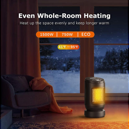 Space Heater for Large Room,1500W Electric Heater with Thermostat,Fast Heating Oscillating Ceramic Portable Heater,12H Timer,Remote Control,Overheating & Tip-Over Protection,Room Heater