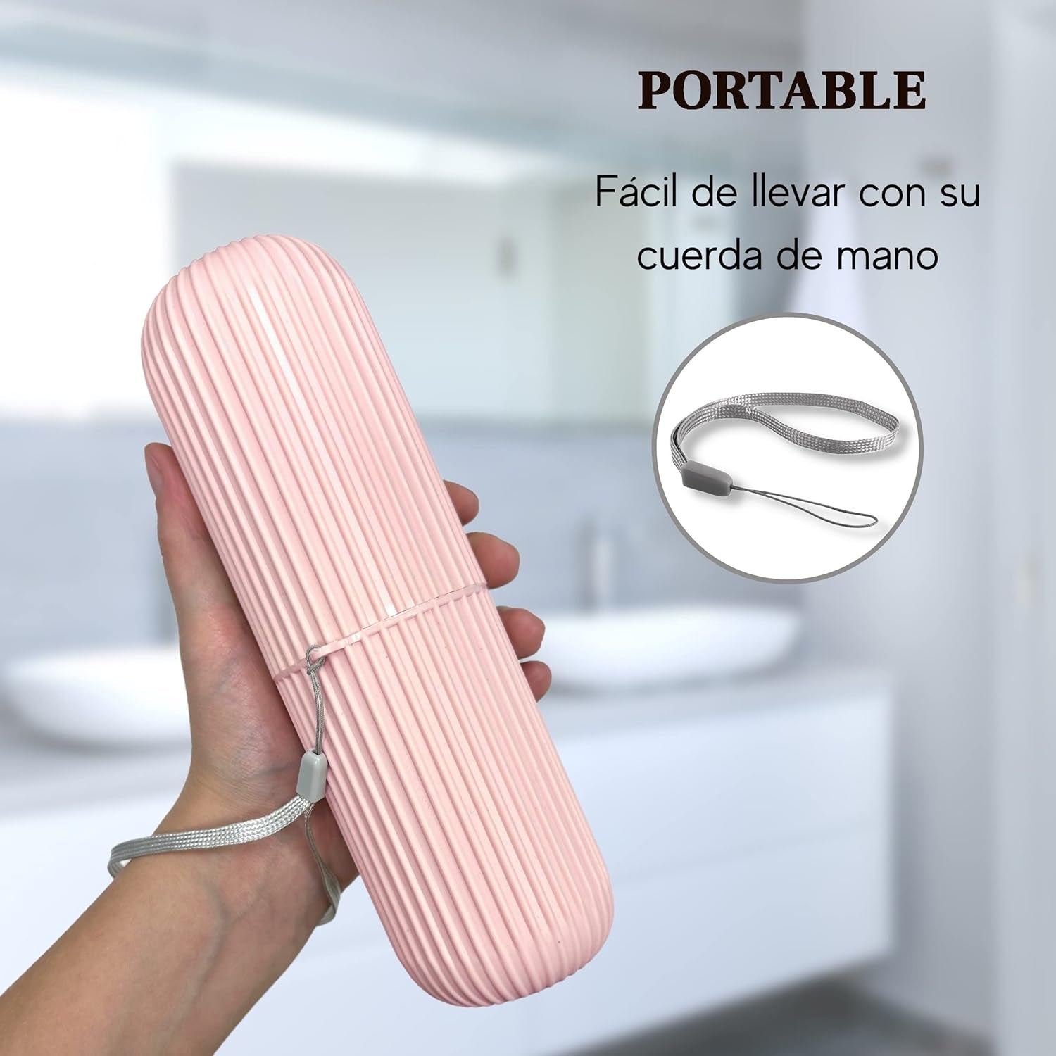 Travel Case for Toothbrush, Toothpaste and Makeup Brushes, Toothbrush Holders Travel. Portable Holder for Home, School, Camping and Bathroom(Pink)