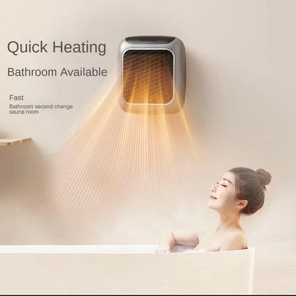 800W Mini Heater for Home Small Bathroom Heating Fans Wall Mounted PTC Ceramic Electric Heater with Remote Control