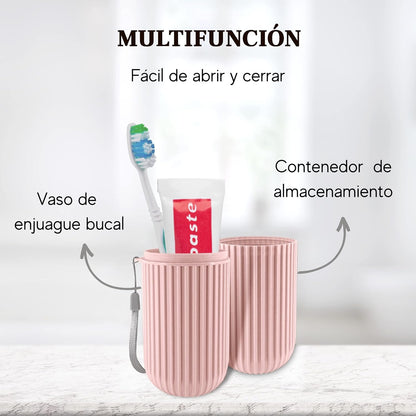 Travel Case for Toothbrush, Toothpaste and Makeup Brushes, Toothbrush Holders Travel. Portable Holder for Home, School, Camping and Bathroom(Pink)