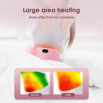 Electric Heating Pad Women Vibrator Period Pain Relief Device Menstrual Cramp Massager Blood Circulation Abdominal Belt Warmer